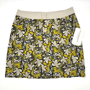 NWT Royal Robbin Splash Around Khaki Green Floral Print Swim Skirt 6 28x16"